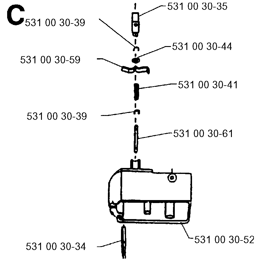 Sơ đồ Vỏ bánh răng cho Husqvarna 500 H