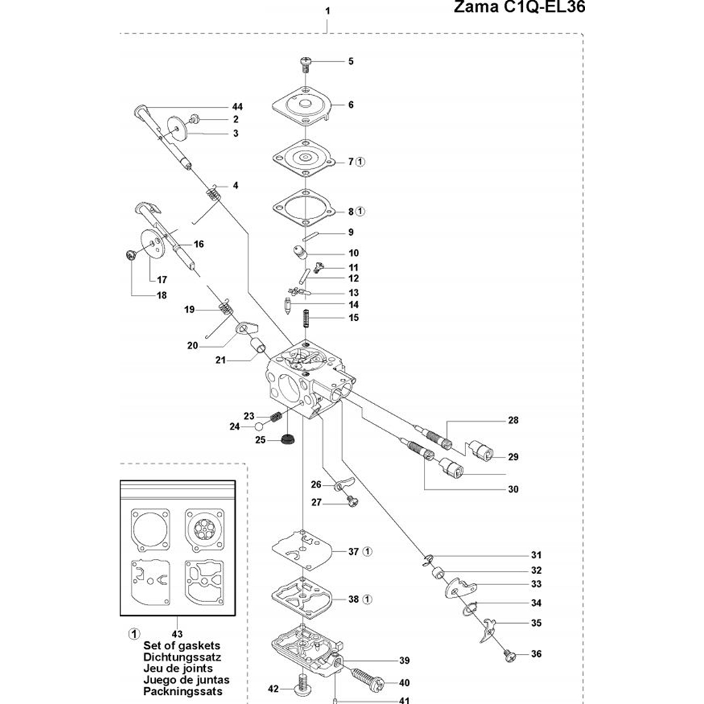 Sơ đồ Bộ chế hòa khí cho Husqvarna 535 LK