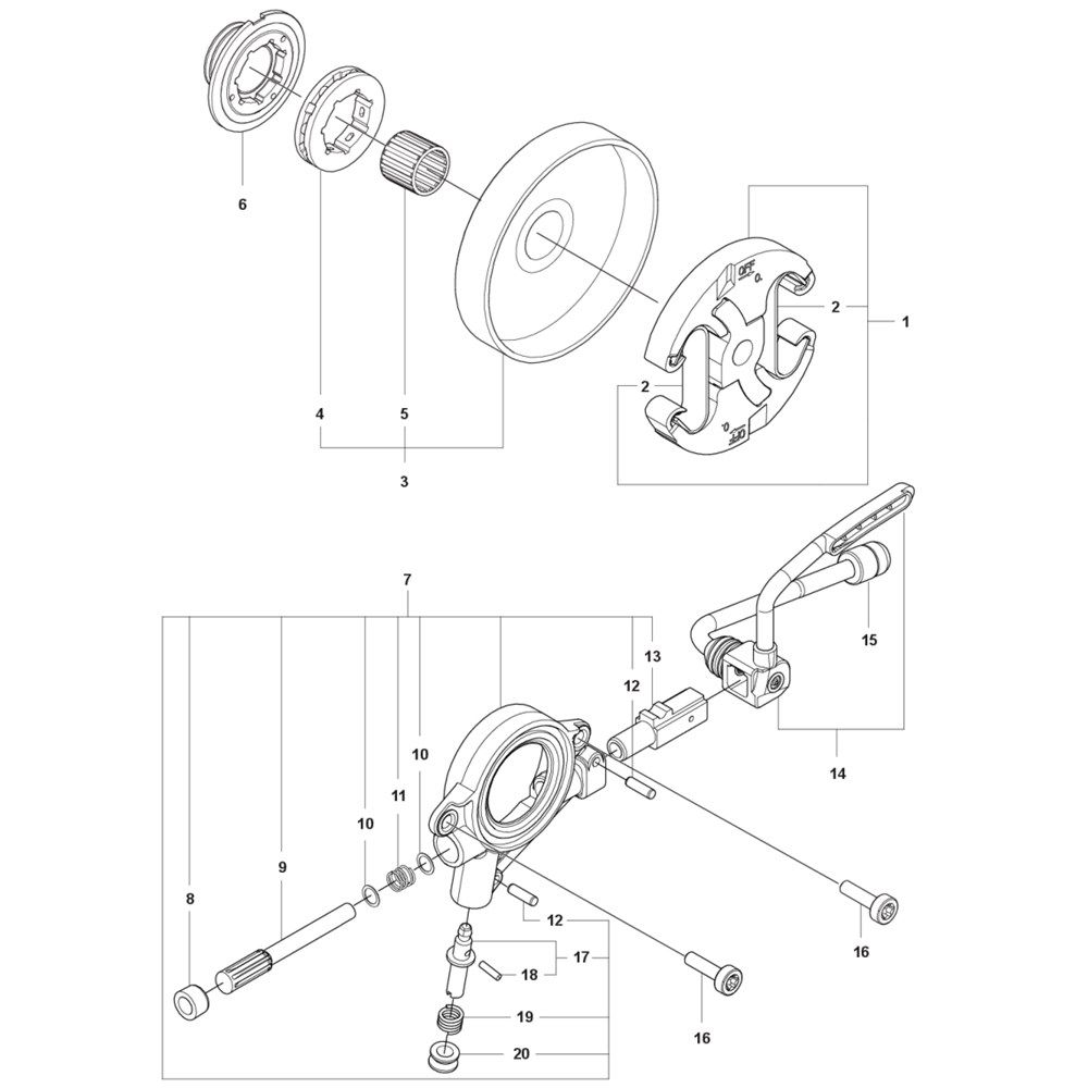 Sơ đồ Ly hợp, bơm dầu Husqvarna 545 2 545 mark ii 4