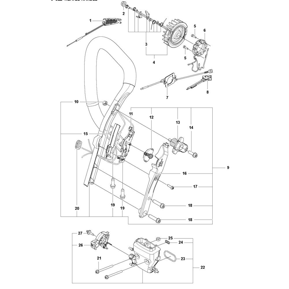 Sơ đồ Tay cầm có sưởi cho Husqvarna 545G