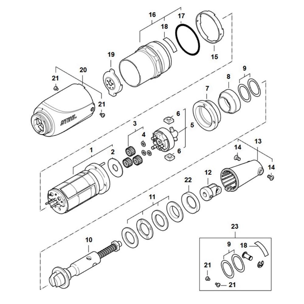 asa65 electric motor assembly