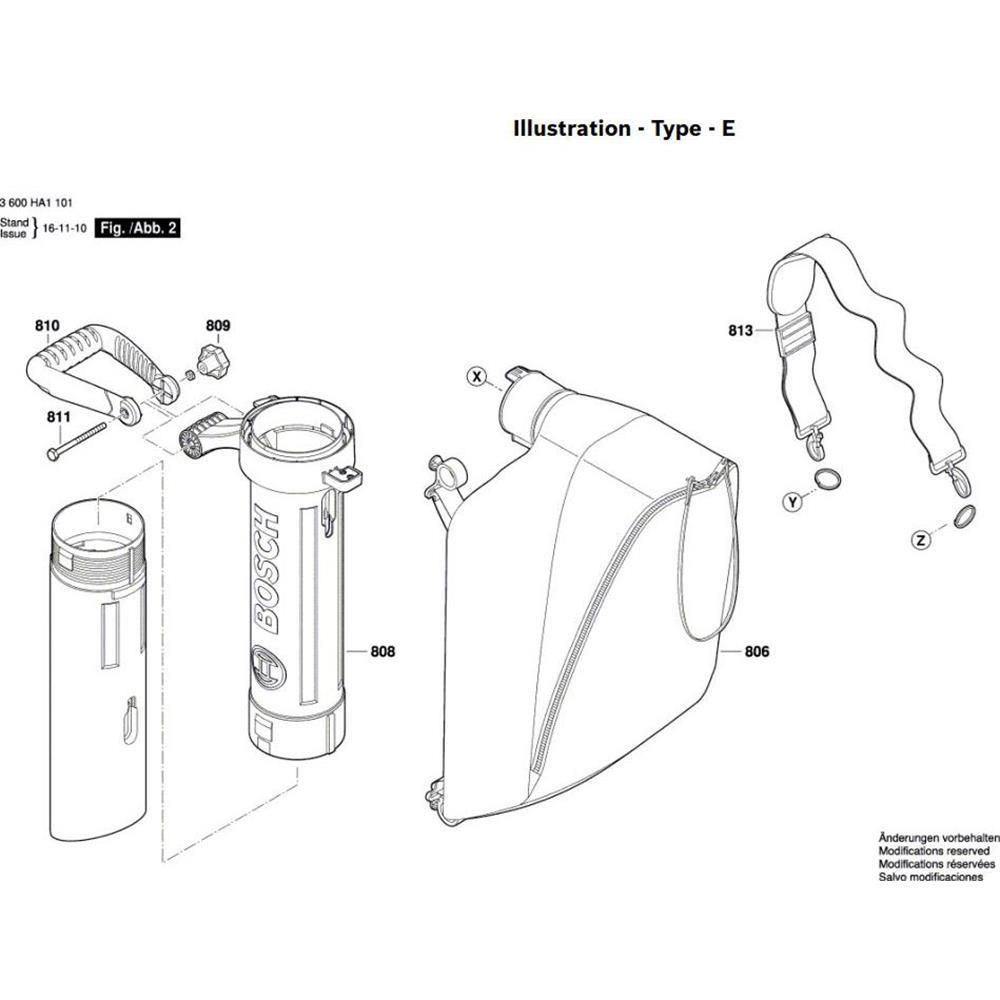 Sơ đồ Máy hút bụi làm vườn cho Bosch 3 asl 2500 assy 2
