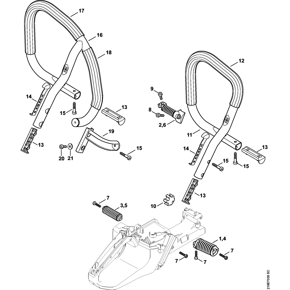 av system handlebar assembly ms441 ms441c