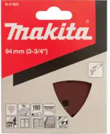 B-21602 Giấy Chà Nhám Tam Giác 180 (Màu Đỏ) 3 b 21602giay cha nham tam giac 180 mau do 915