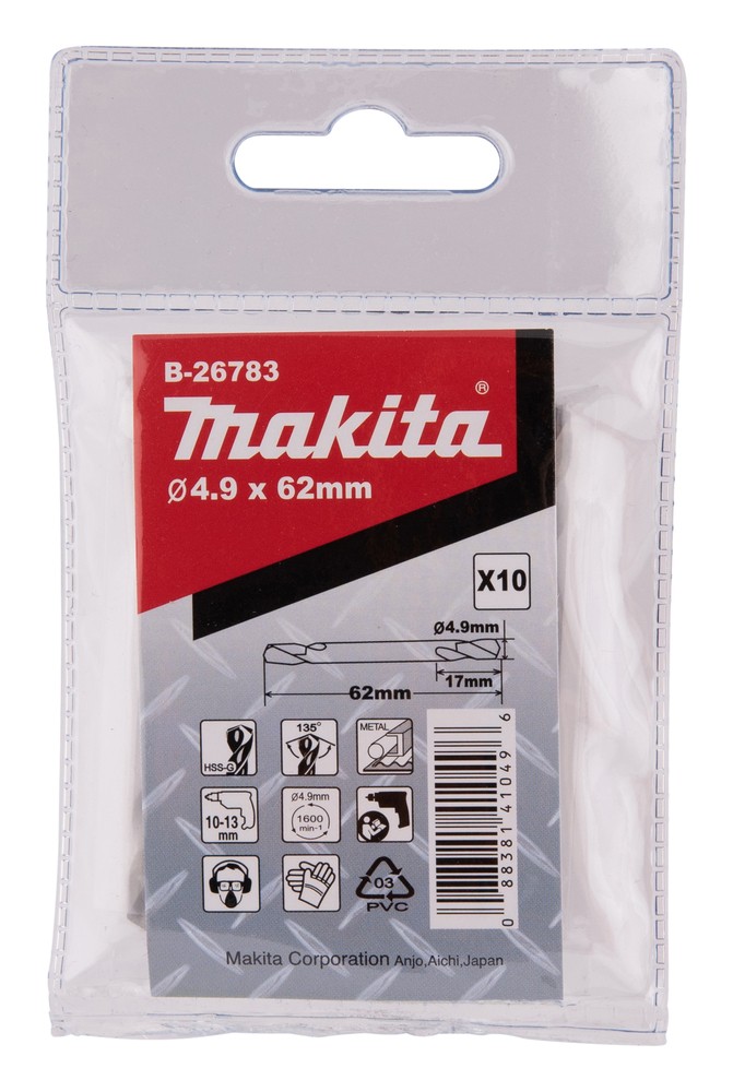 B-26783 Mũi Khoan Kim Loại 2 Đầu 10 Cái 4.9x62mm 3 b 26783mui khoan kim loai 2 dau 10 cai 49x62mm 193