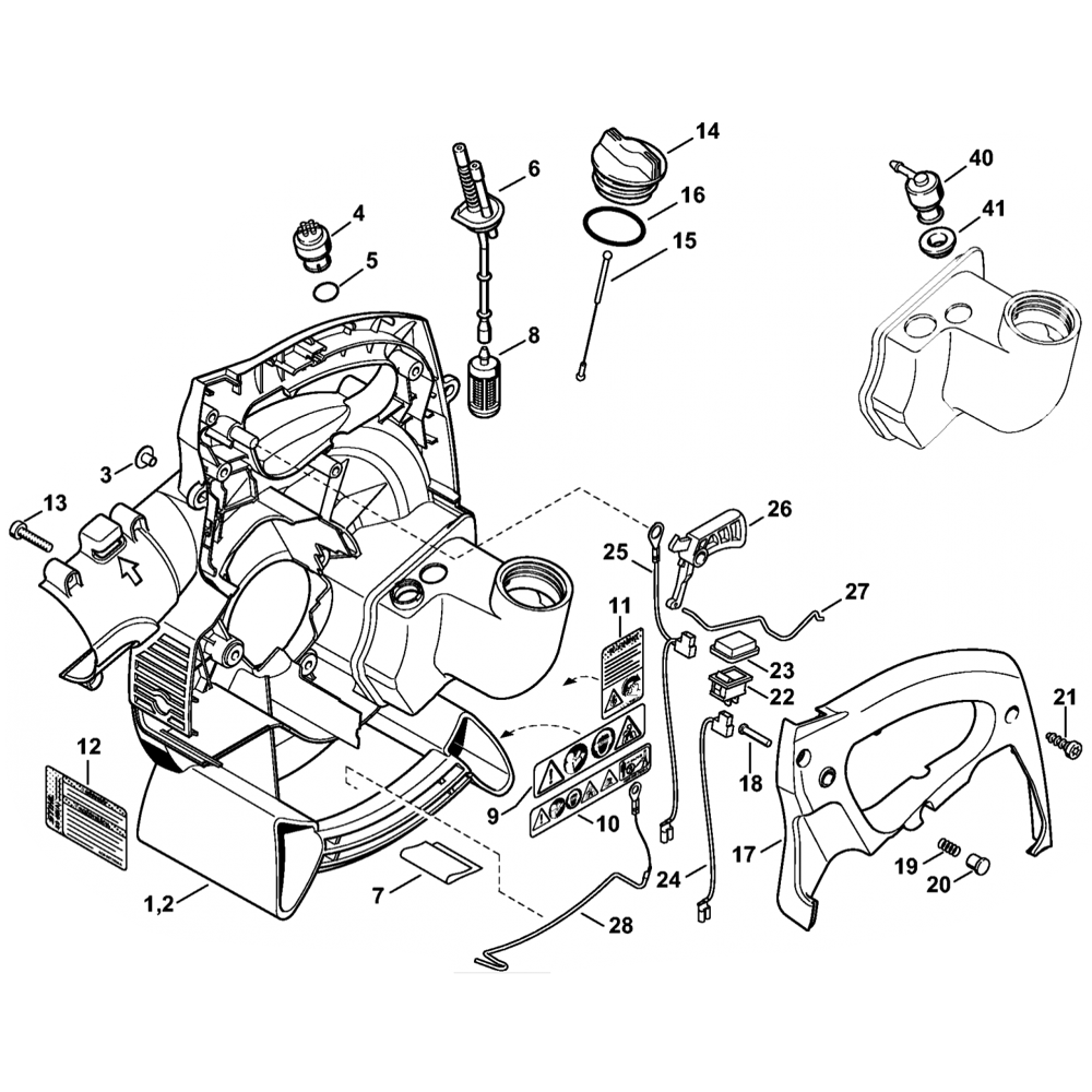 Sơ đồ Vỏ quạt cho Stihl BG45, BG55