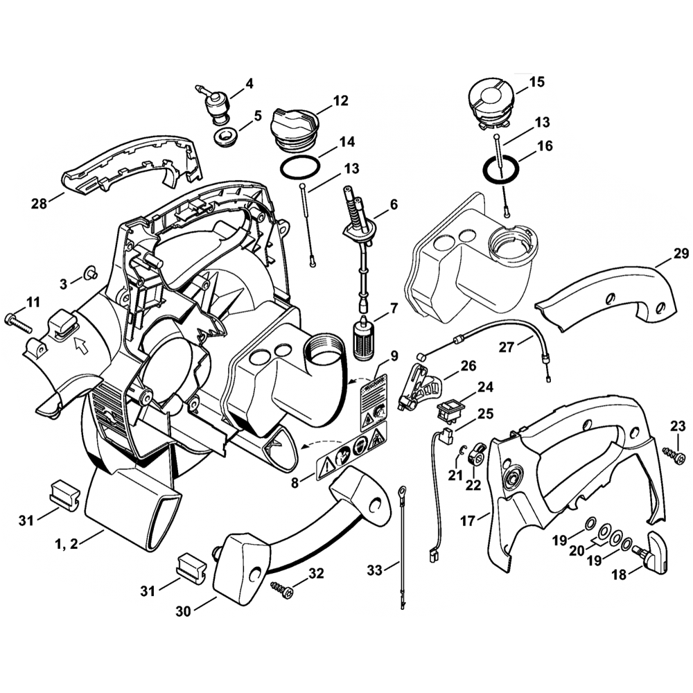 Sơ đồ Vỏ quạt cho Stihl BG85