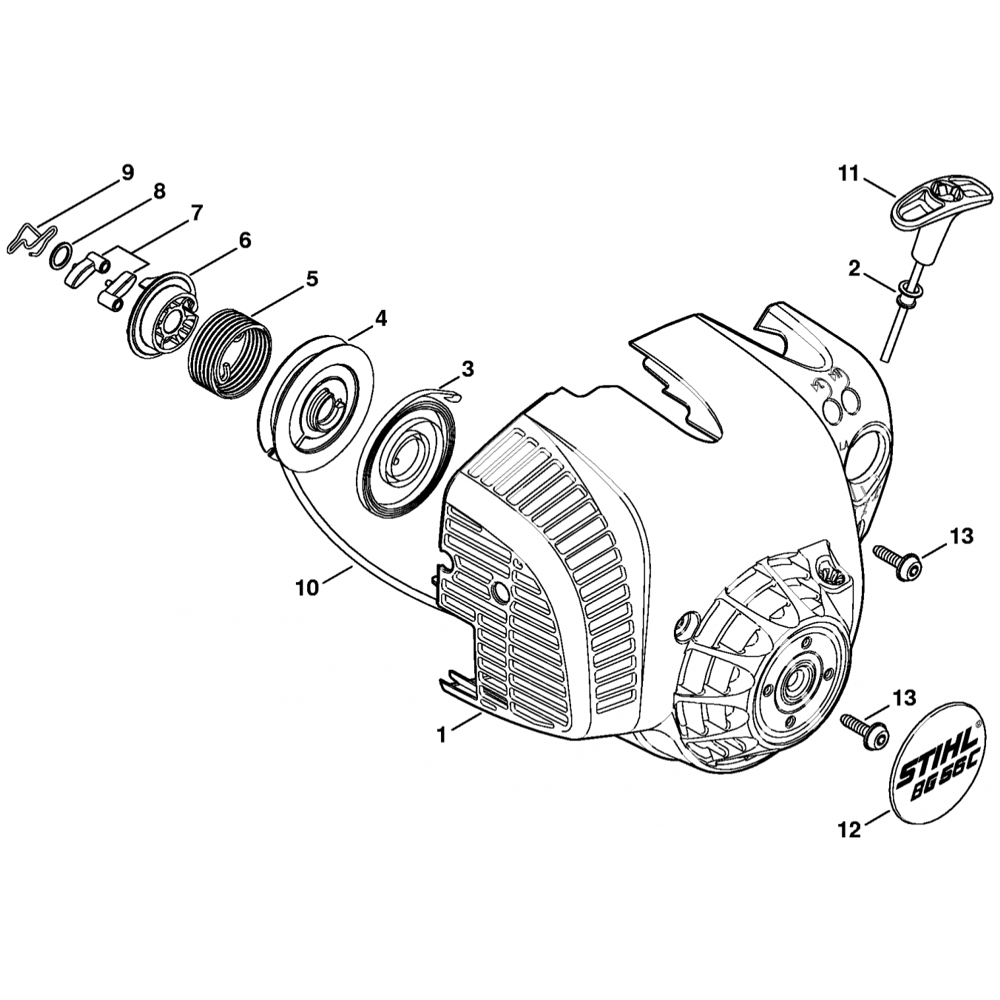 Sơ đồ Tua lại khởi động cho Stihl BG56