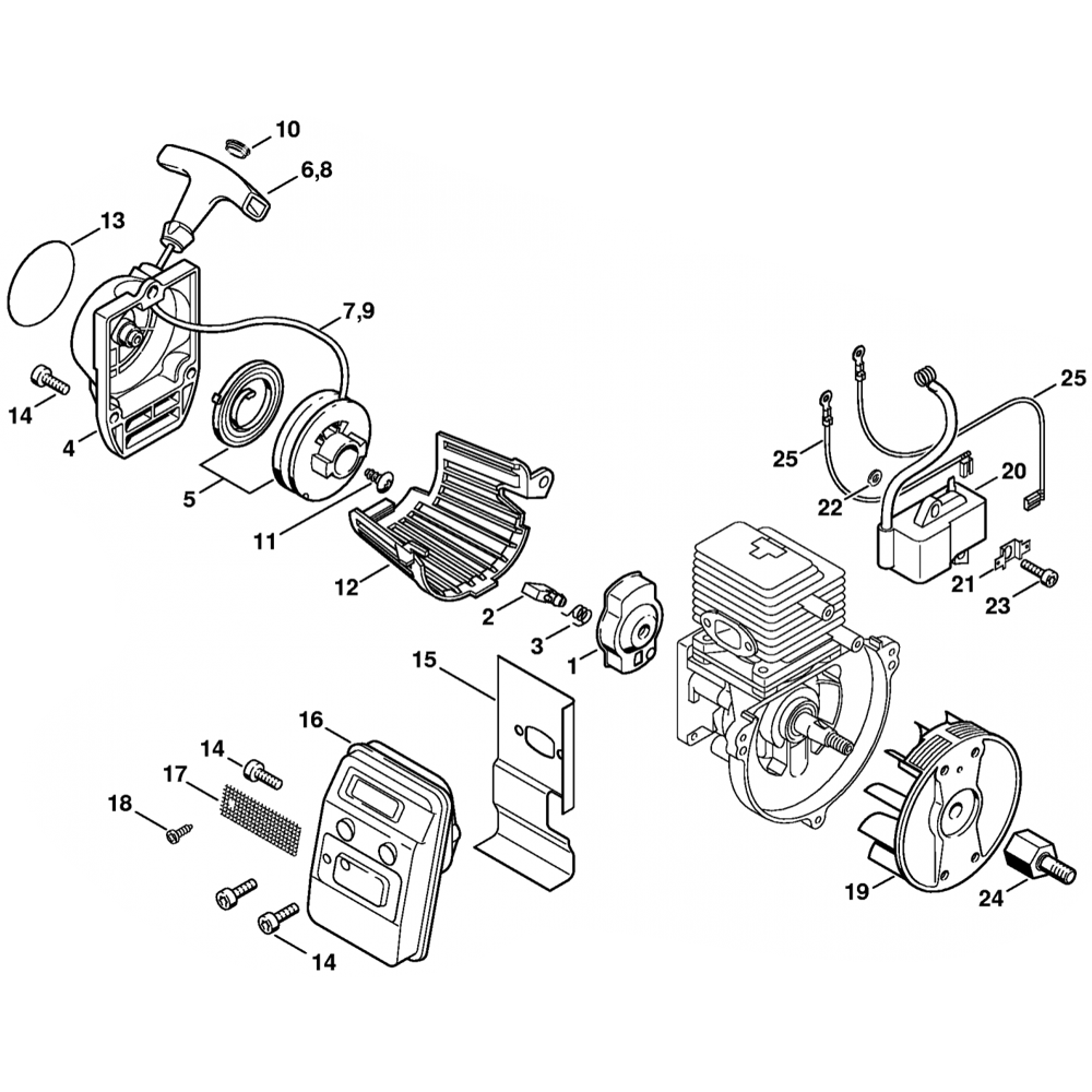 bg75 rewind starter ignition system