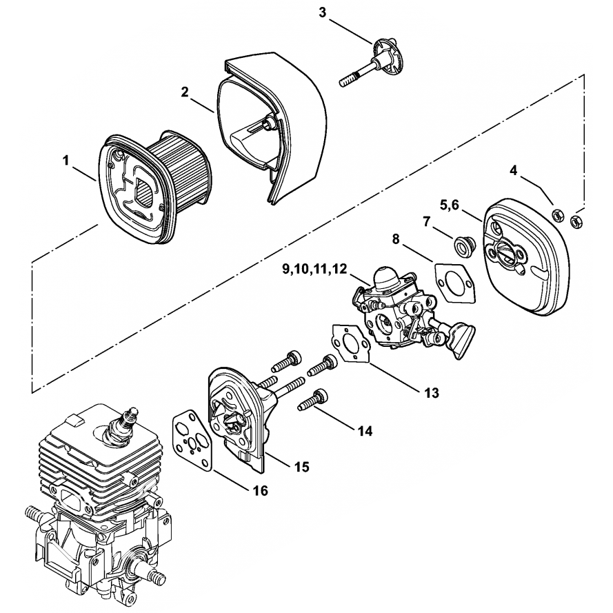 Sơ đồ Mặt bích đệm cho Stihl BG86 2 bg86 airfilter spacer flange