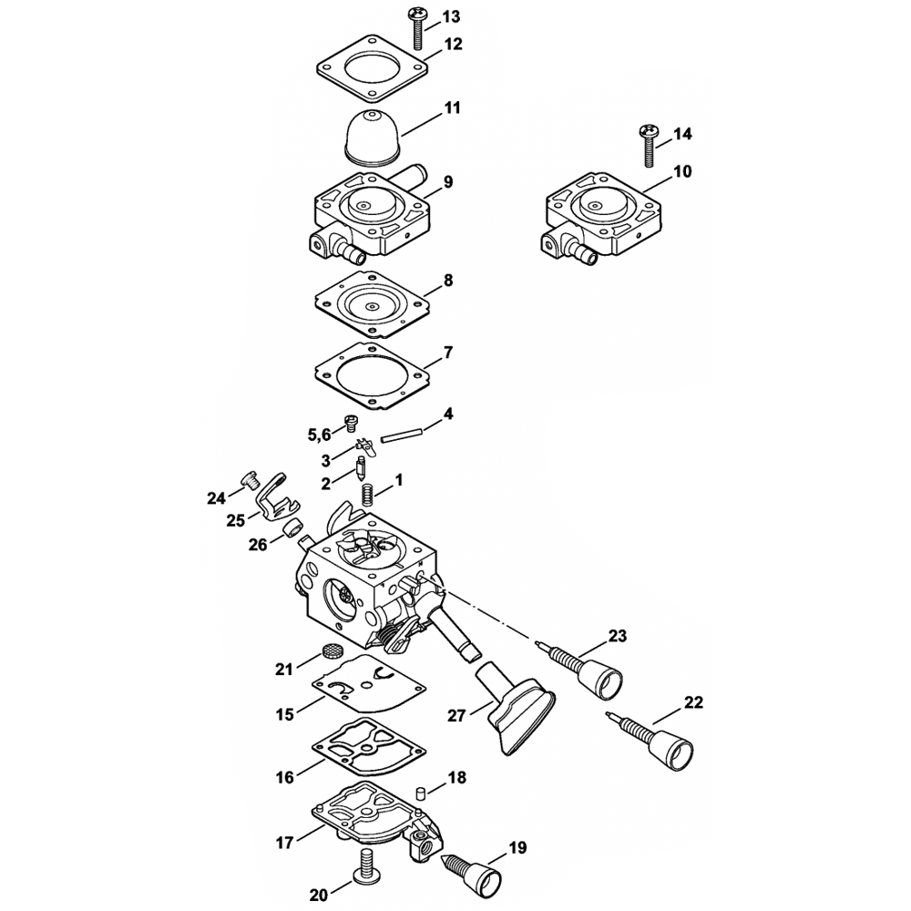 Sơ đồ Bộ chế hòa khí cho Stihl BG86