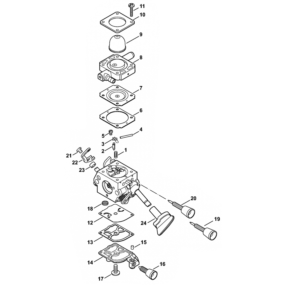 Sơ đồ Bộ chế hòa khí C1M-289 cho Stihl BG86 2 bg86 carburetor c1m 289 br