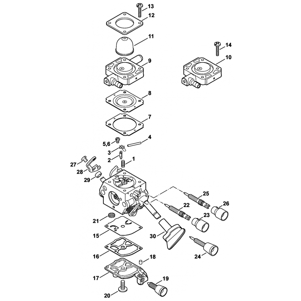 Sơ đồ Bộ chế hòa khí cho Stihl BG86