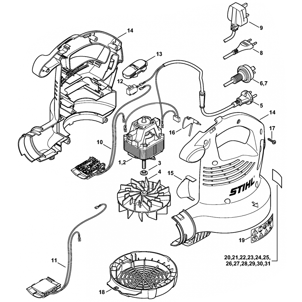 bge71 electric motor fan housing