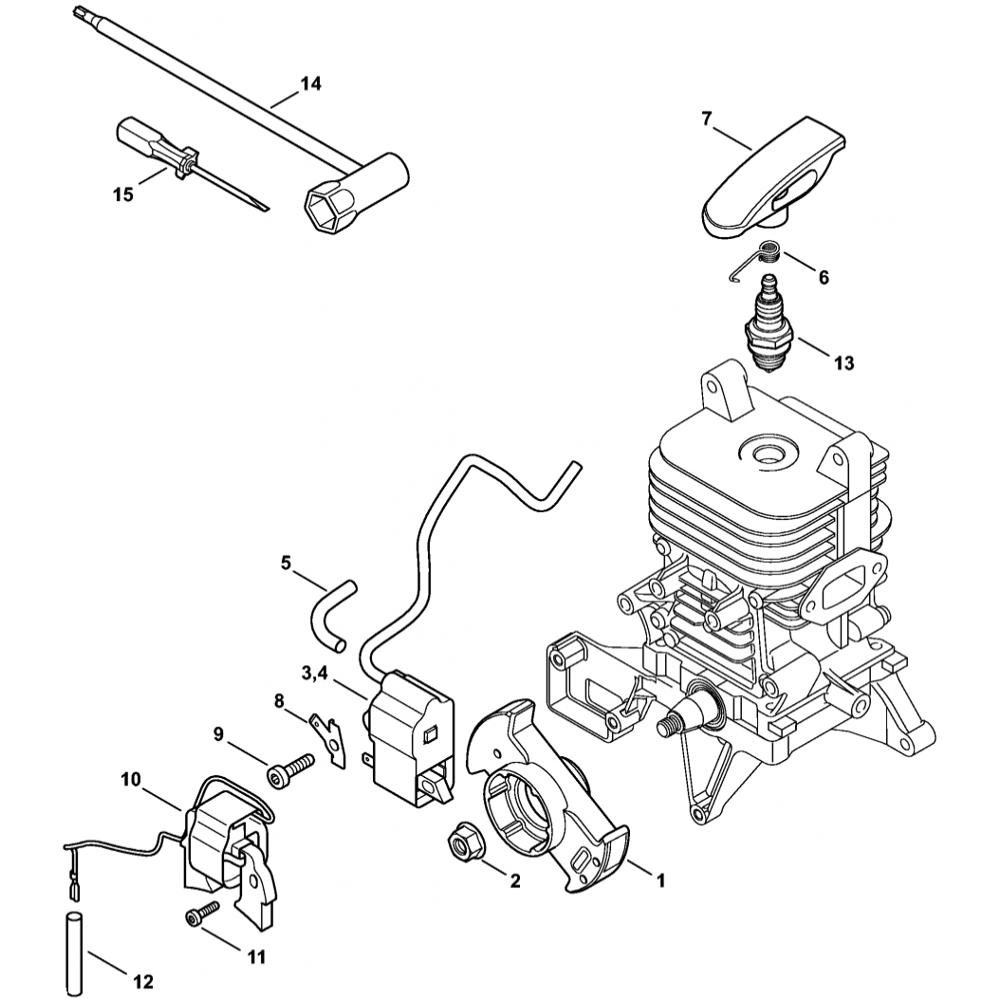 Sơ đồ Hệ thống đánh lửa cho Stihl BR350 3 br350 ignition system