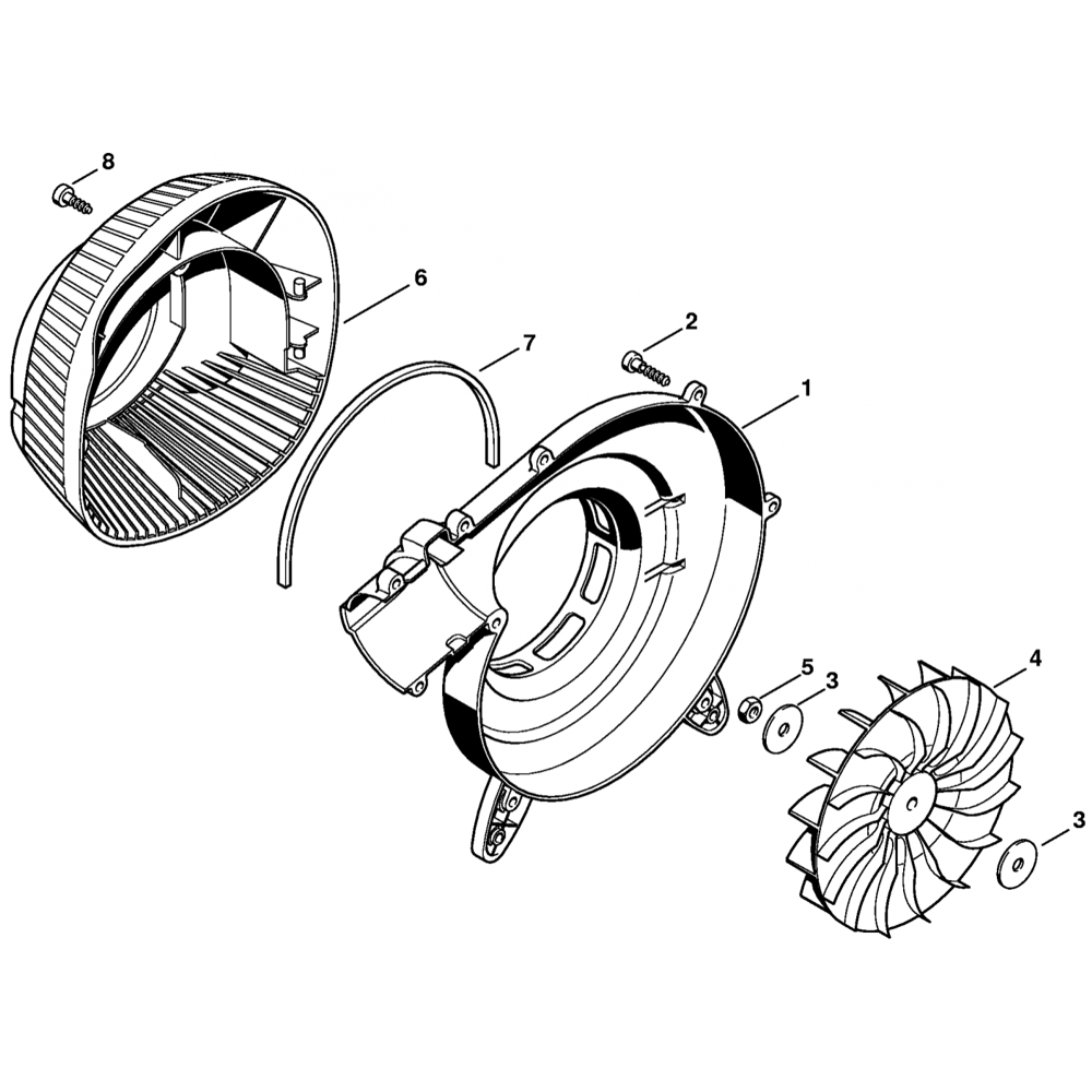 Sơ đồ Vỏ quạt cho Stihl BR45C