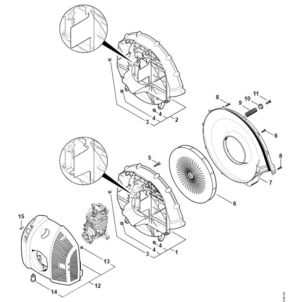 Sơ đồ Vỏ quạt cho Stihl BR 700