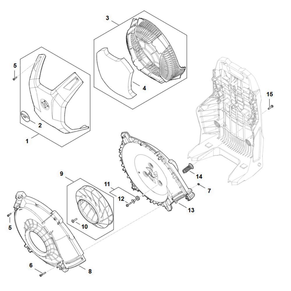 Sơ đồ Vỏ quạt cho Stihl BRA 500