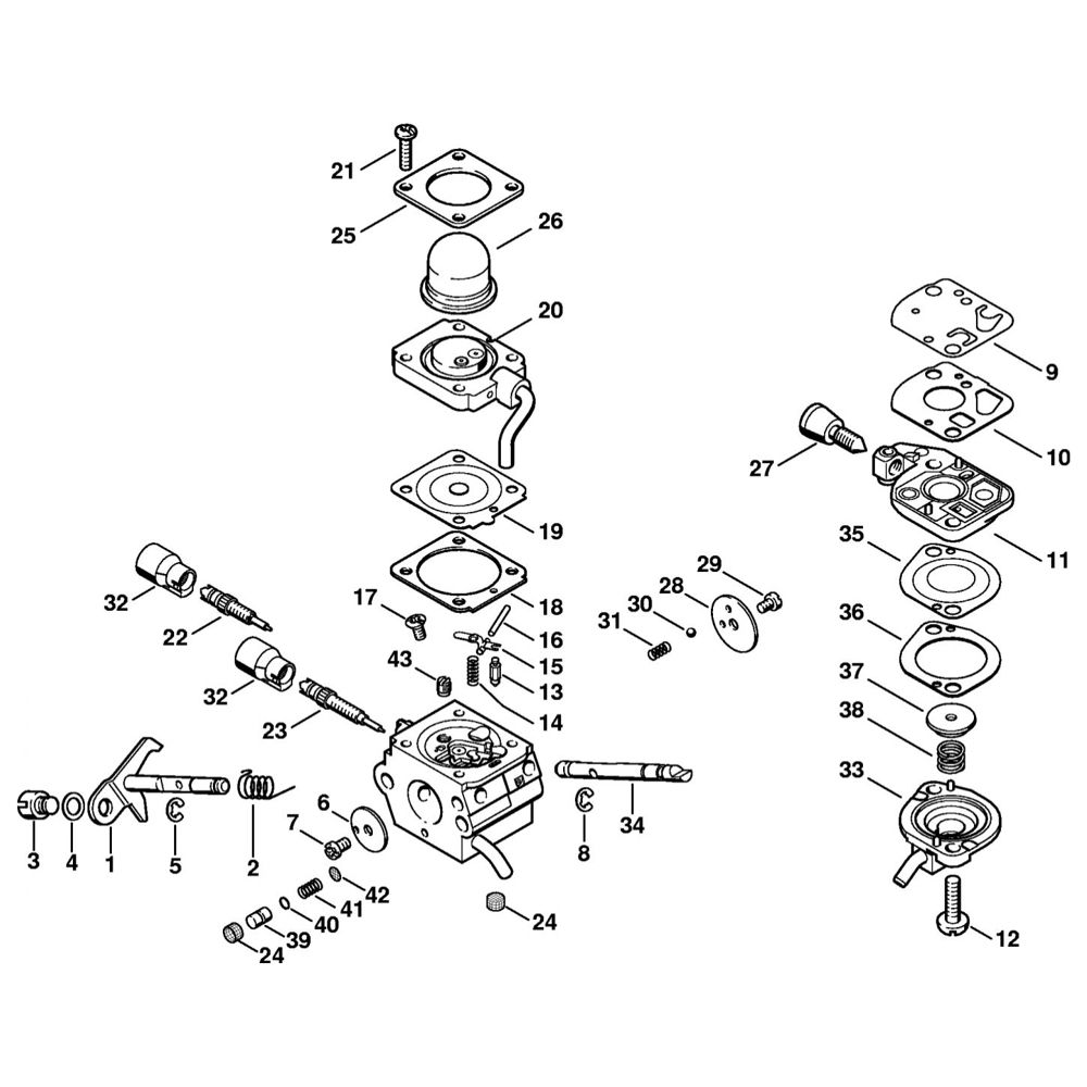 Sơ đồ Bộ chế hòa khí C1Q-S88 cho Stihl