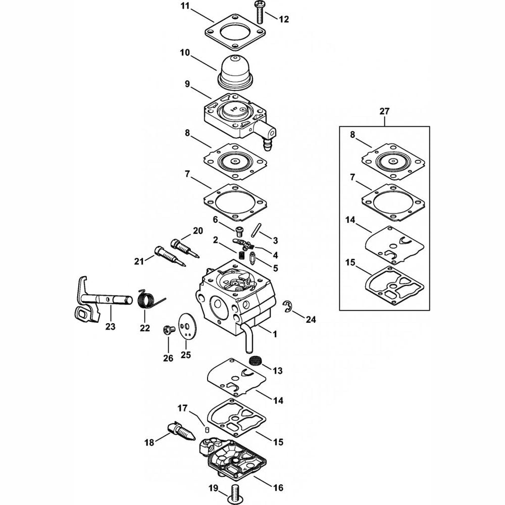 Sơ đồ Bộ chế hòa khí cho Stihl FR230