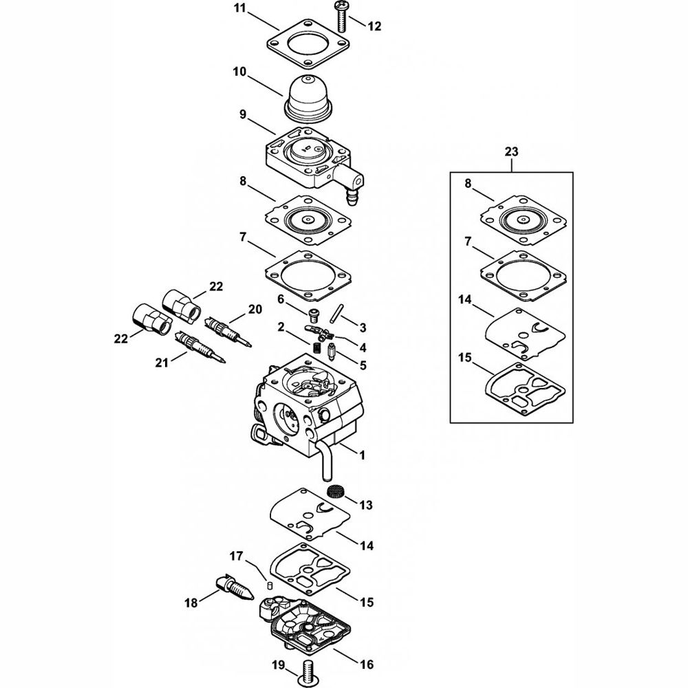 Sơ đồ Bộ chế hòa khí cho Stihl FR230