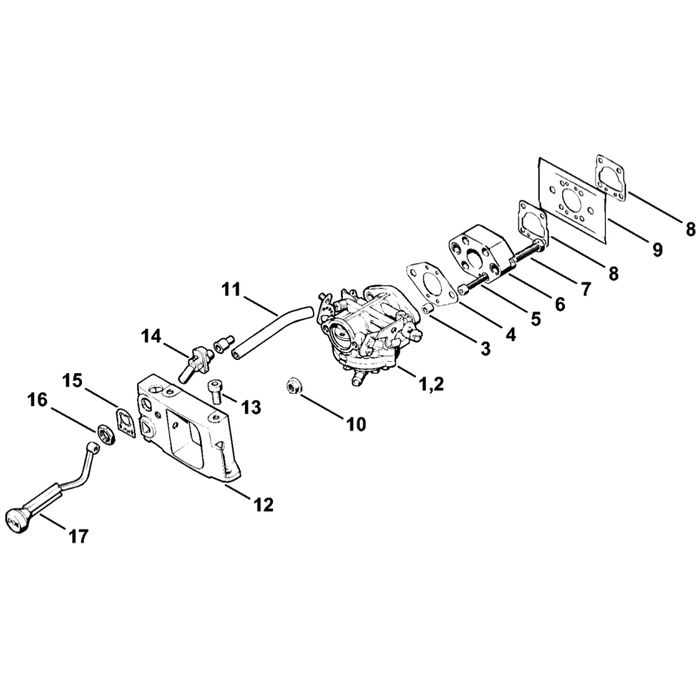 Sơ đồ Bộ chuyển đổi bộ chế hòa khí cho Stihl TS350