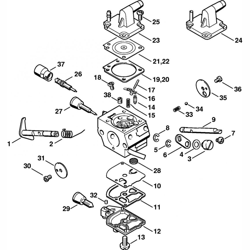Sơ đồ Bộ chế hòa khí cho Stihl FR450 FR480