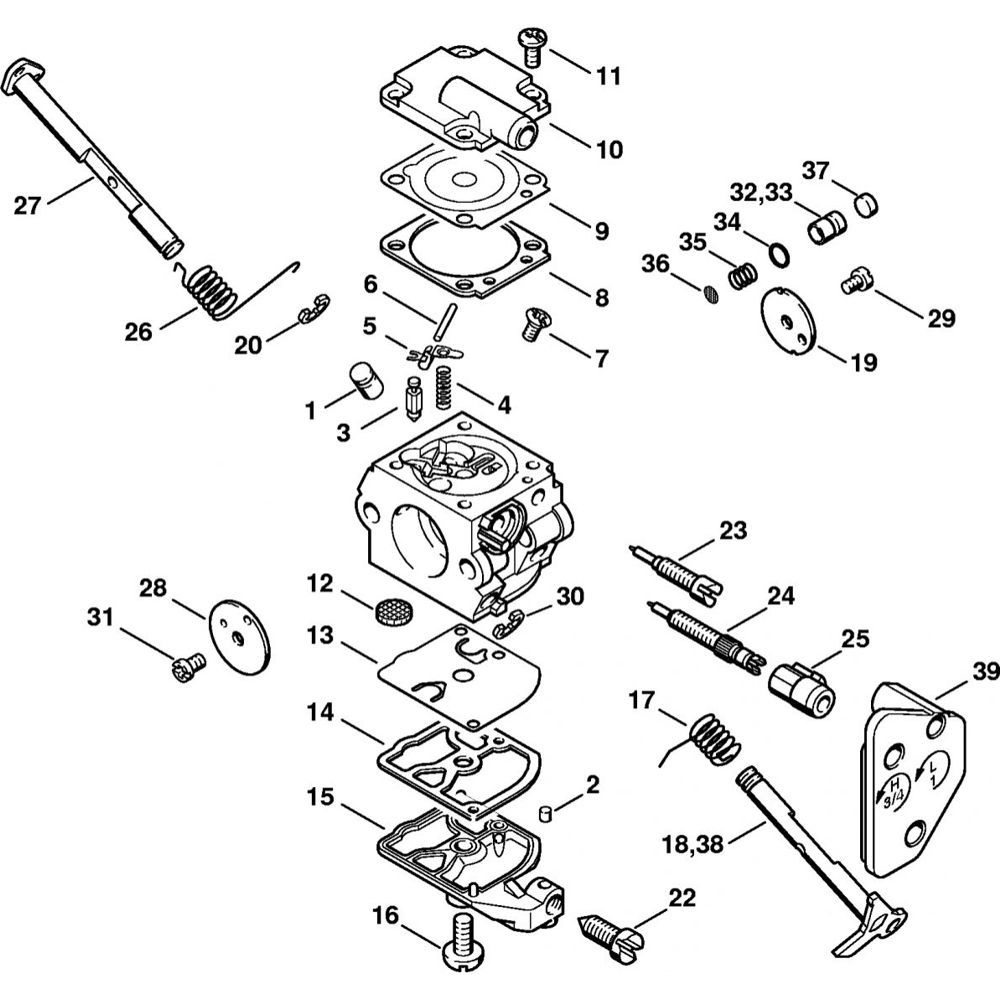 carburetor c1q s61 41.2006 and 19.2008 assembly ms200 ms200t