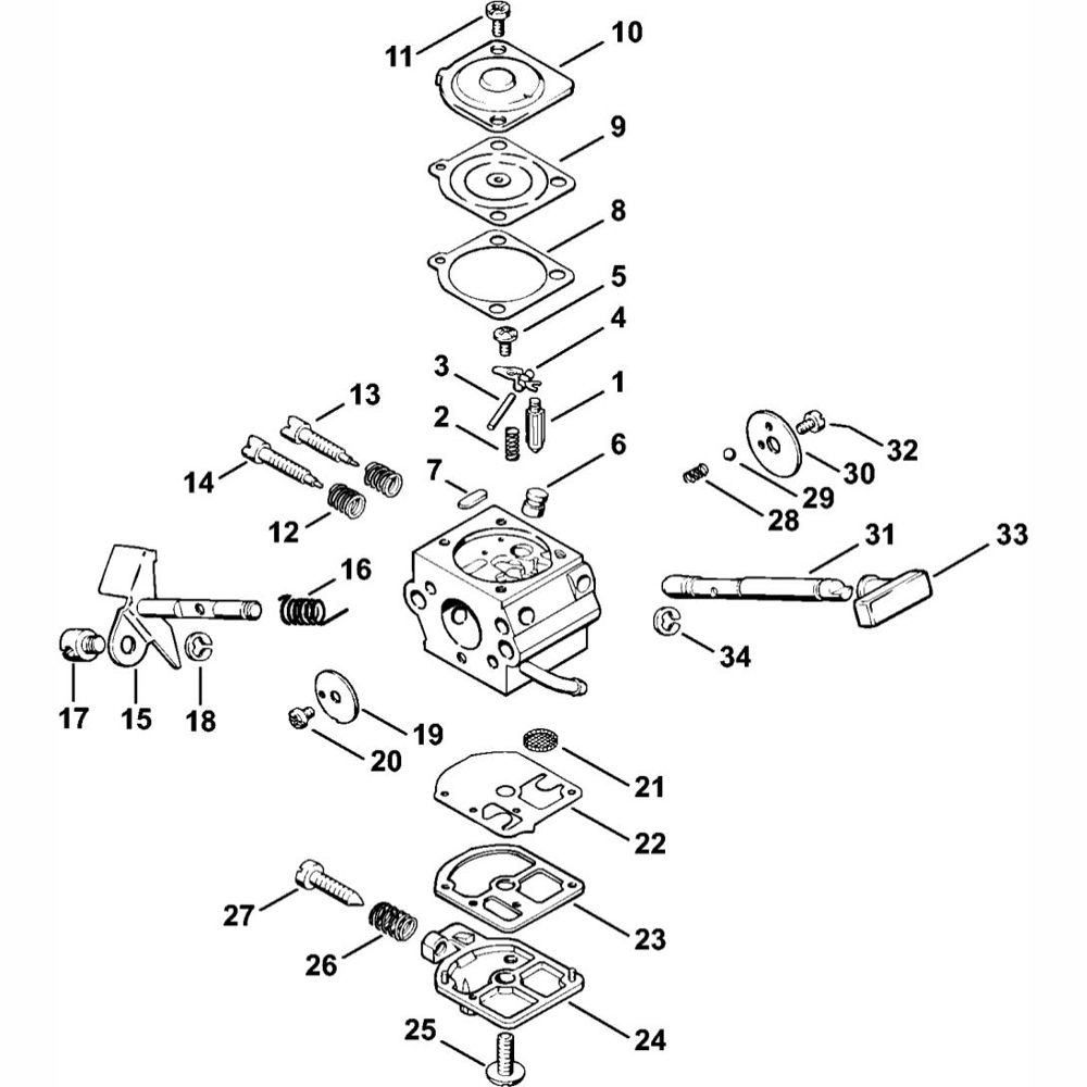 Sơ đồ Bộ chế hòa khí cho Stihl FR106