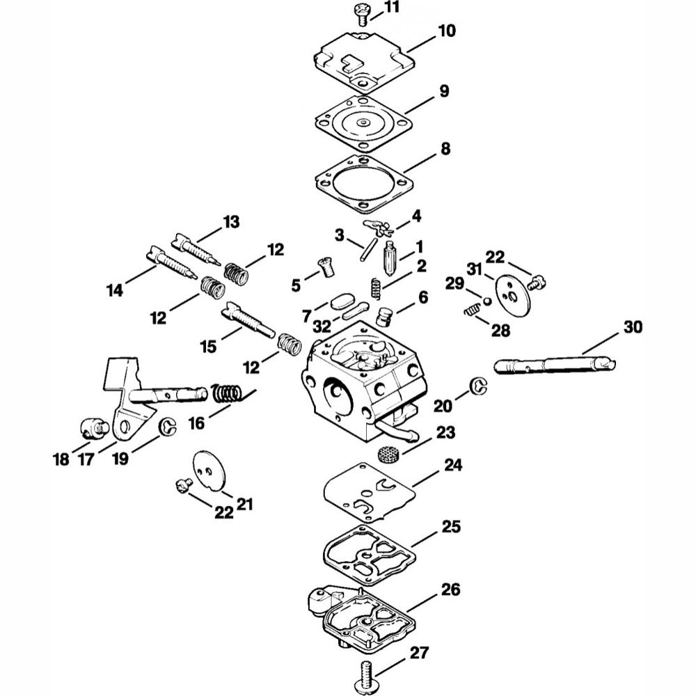 Sơ đồ Bộ chế hòa khí SK5 cho Stihl FR108 3 carburetor sk5 c1q sk5 assembly for stihl fr108 backpack brushcutter