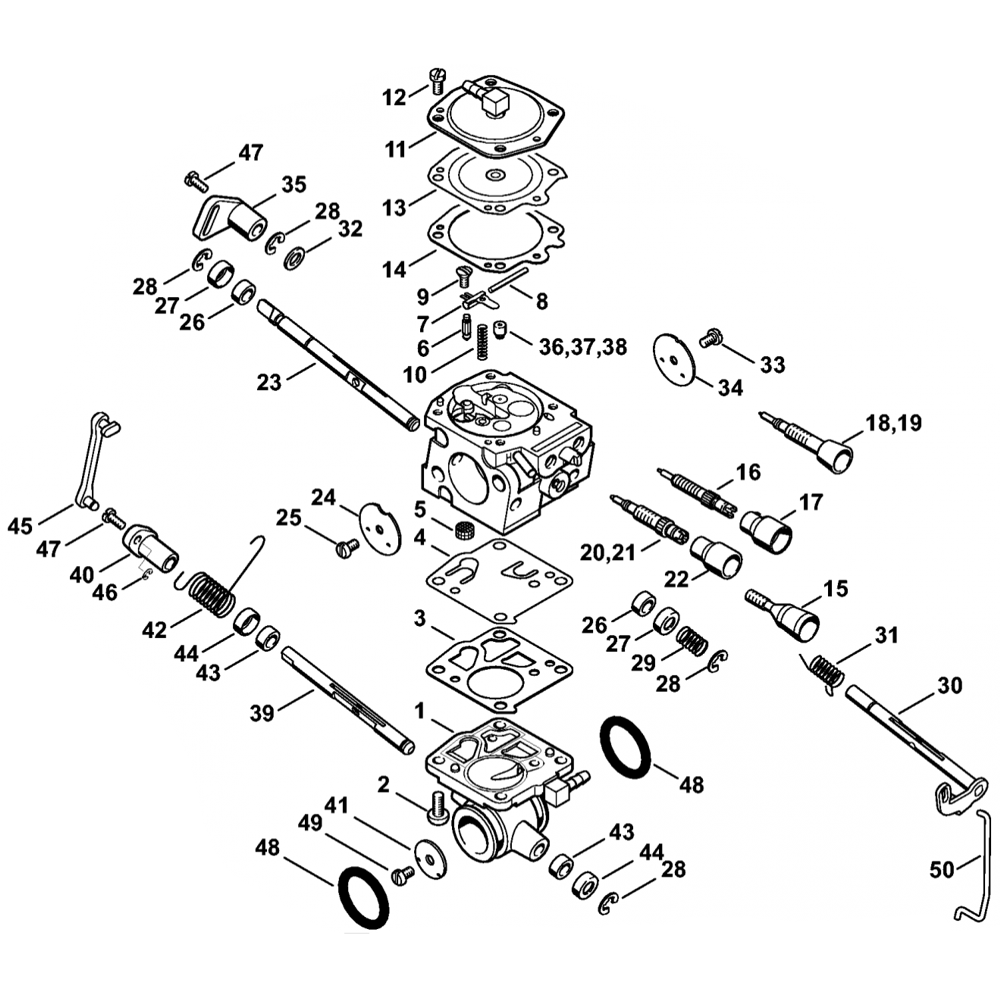 Sơ đồ Bộ chế hòa khí cho Stihl TS800