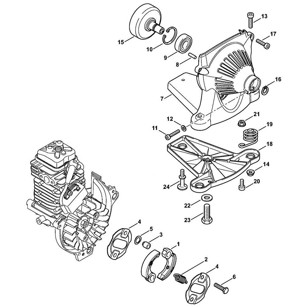 Sơ đồ Vỏ ly hợp & quạt cho Stihl