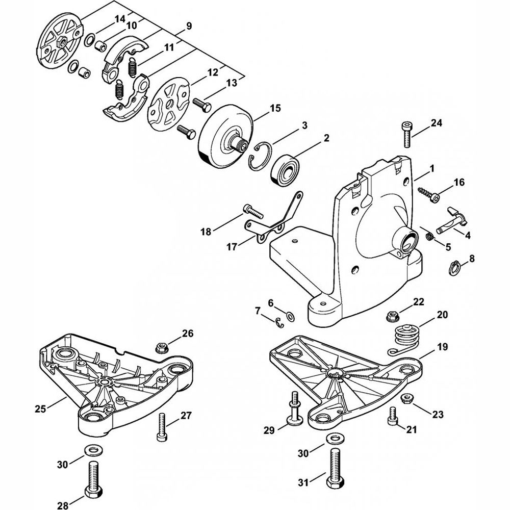 Sơ đồ Vỏ ly hợp cho máy cắt chổi Stihl