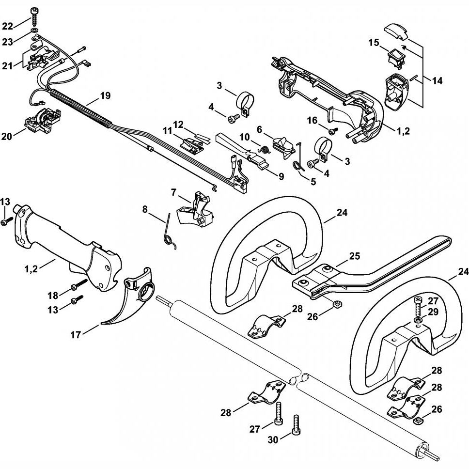 Sơ đồ Tay cầm điều khiển cho Stihl FR480C