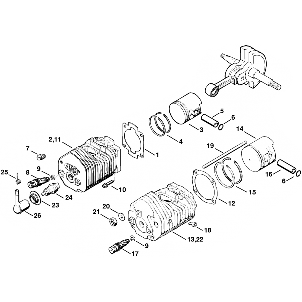 cylinder assembly for stihl ts510 ts760 disc cutter