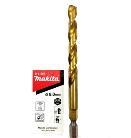 D-31201 Mũi Khoan Kim Loại Hss-Tin (Chuôi Lục Giác) 8x117mm 2 d 31201mui khoan kim loai hss tin chuoi luc giac 8x117mm 473