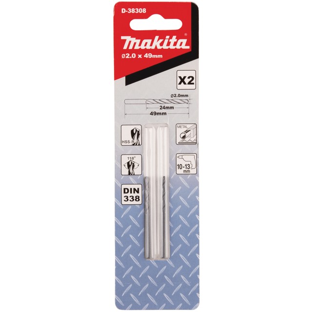 D-38308 Mũi Khoan Kim Loại Hss-r 2 Cái/Bộ 2mm