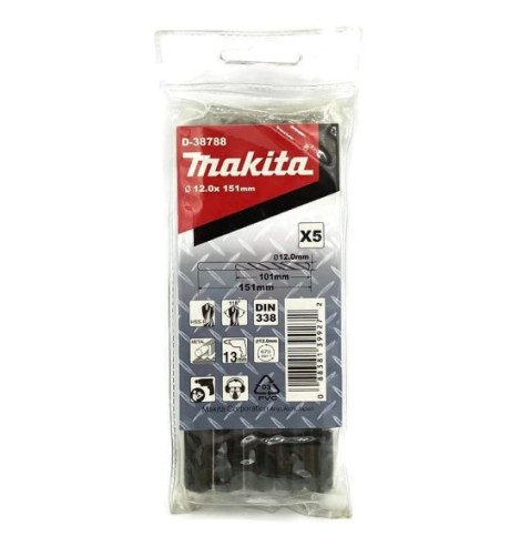 D-38788 Mũi Khoan Kim Loại Hss-r 5 Cái/Bộ 12mm