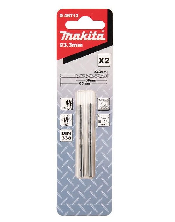 D-46713 Mũi Khoan Kim Loại Hss-r 2 Cái/Hộp 3.3X65 3 d 46713mui khoan kim loai hss r 2 caihop 33x65 712