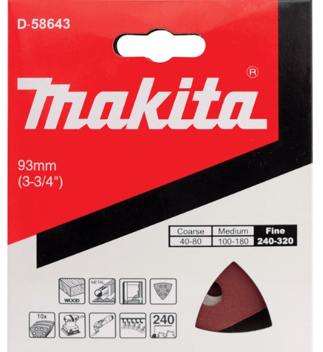 D-58643 Giấy Chà Nhám Tam Giác Cho Gỗ #240/94mm(10 Cái/Bộ) 2 d 58643giay cha nham tam giac cho go 24094mm10 caibo 515