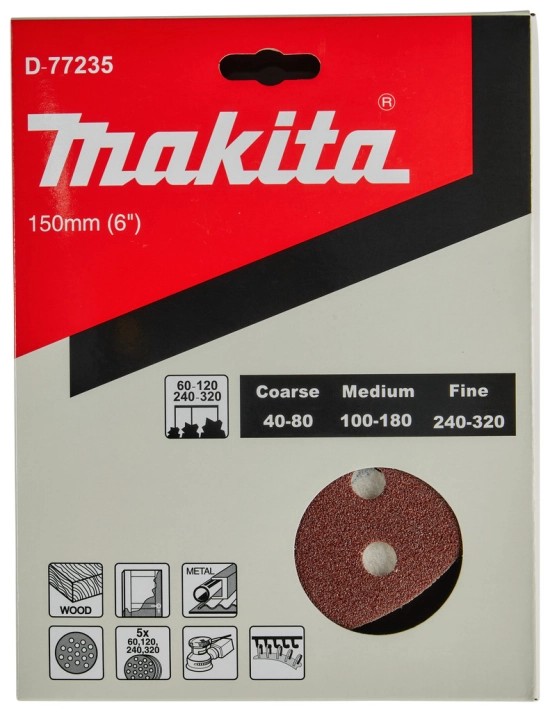 D-77235 Bộ Đĩa Nhám Tròn Đa Năng 150mm- 15 Lỗ(10cái/hộp)