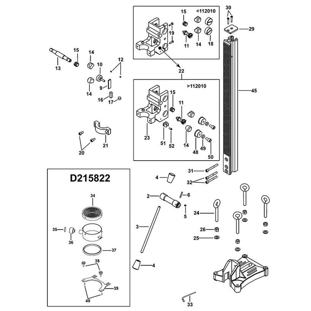 Sơ đồ Lắp ráp chính cho máy khoan DeWalt 2 d215821 type 1