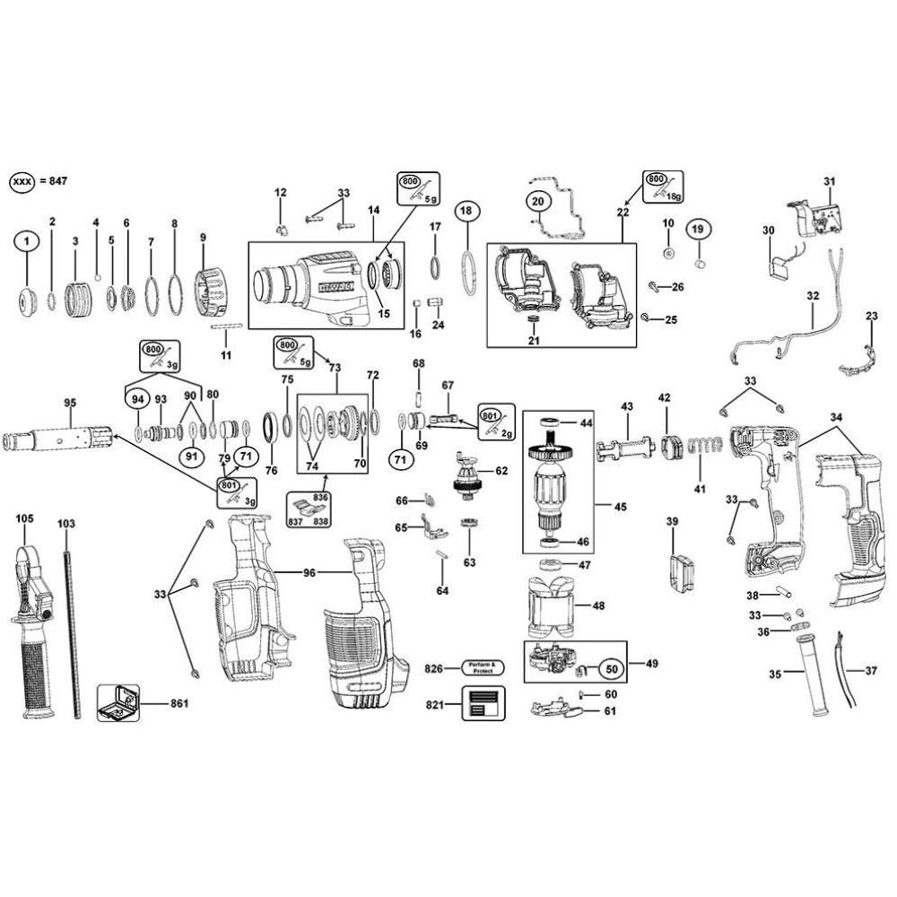 Sơ đồ Lắp ráp chính cho DeWalt D25052K 2 d25052k type 1 1