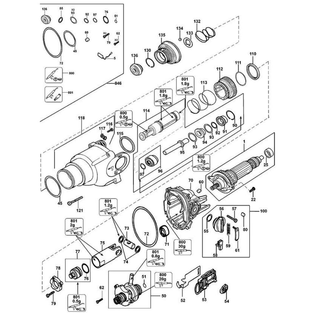 Sơ đồ Lắp ráp pít-tông cho DeWalt D25103K 3 d25103k type 4 2