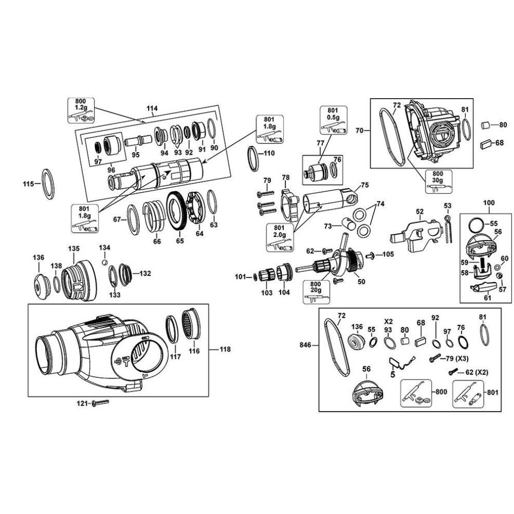 Sơ đồ Lắp ráp chính cho DeWalt D25123K