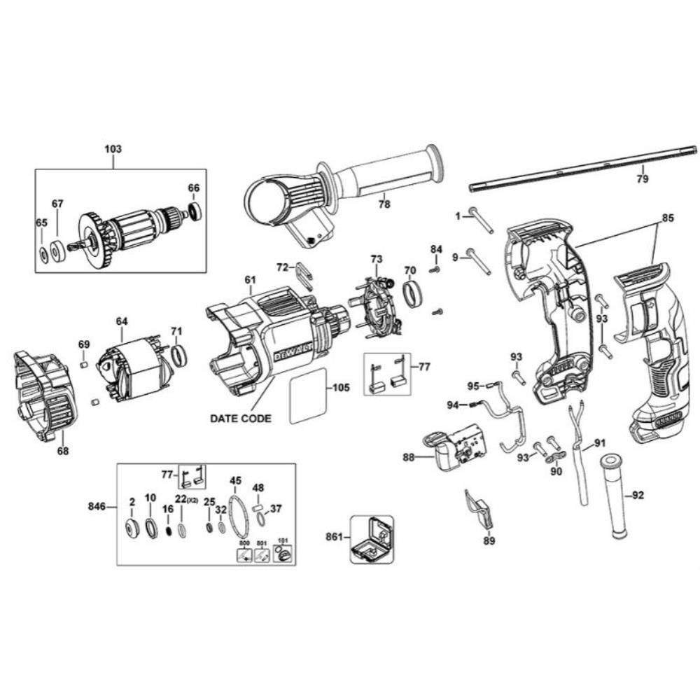 Sơ đồ Lắp ráp chính DeWalt D25143