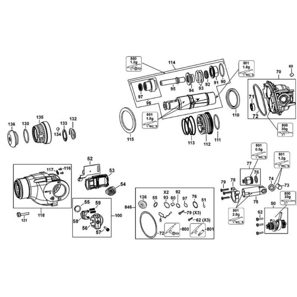 Sơ đồ Lắp ráp pít-tông cho DeWalt D25213K