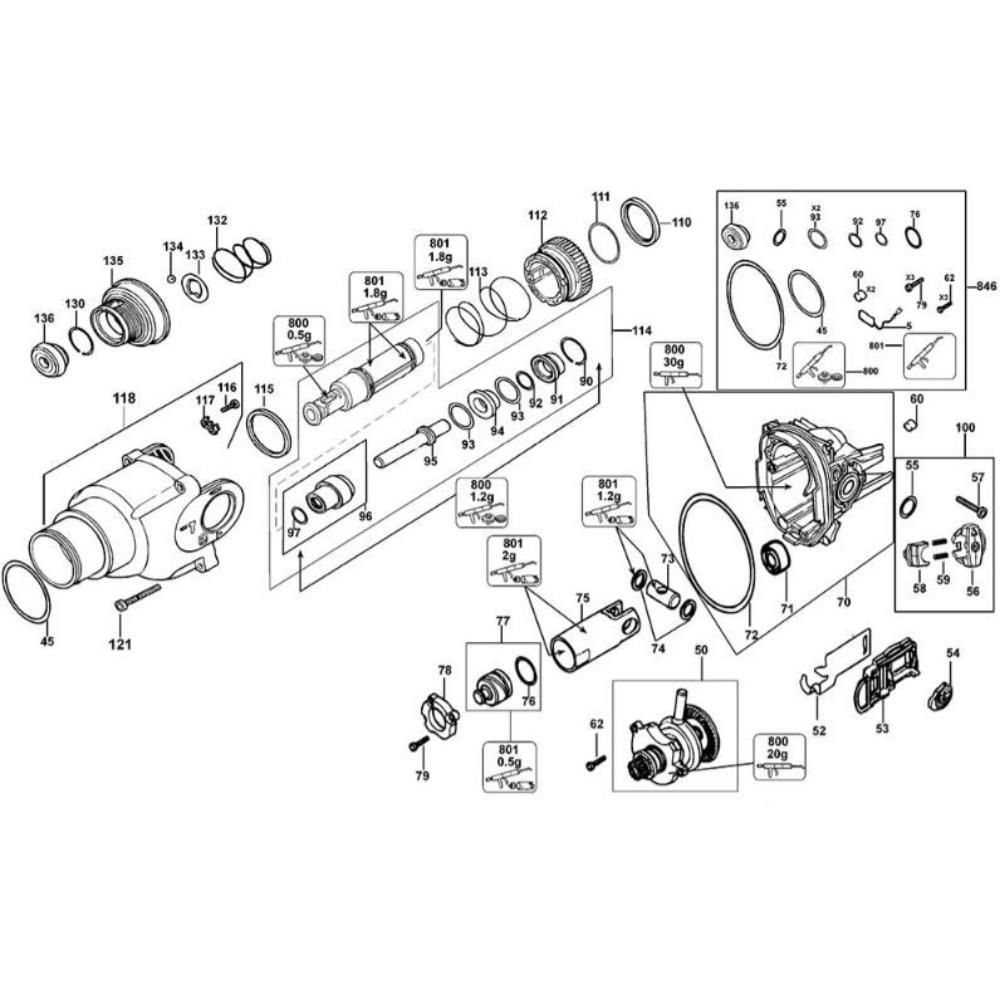 Sơ đồ Lắp ráp pít-tông cho DeWalt D25223K