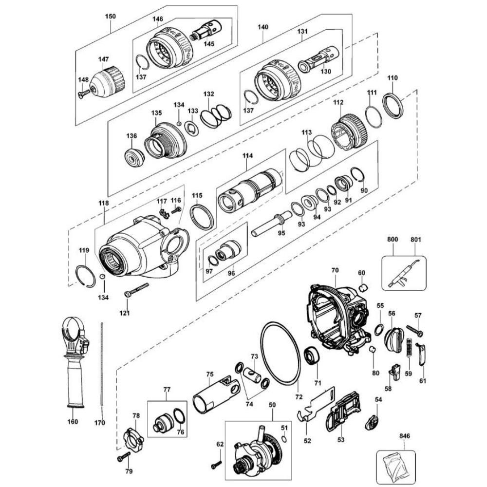 Sơ đồ Lắp ráp ly hợp cho DeWalt D25304K