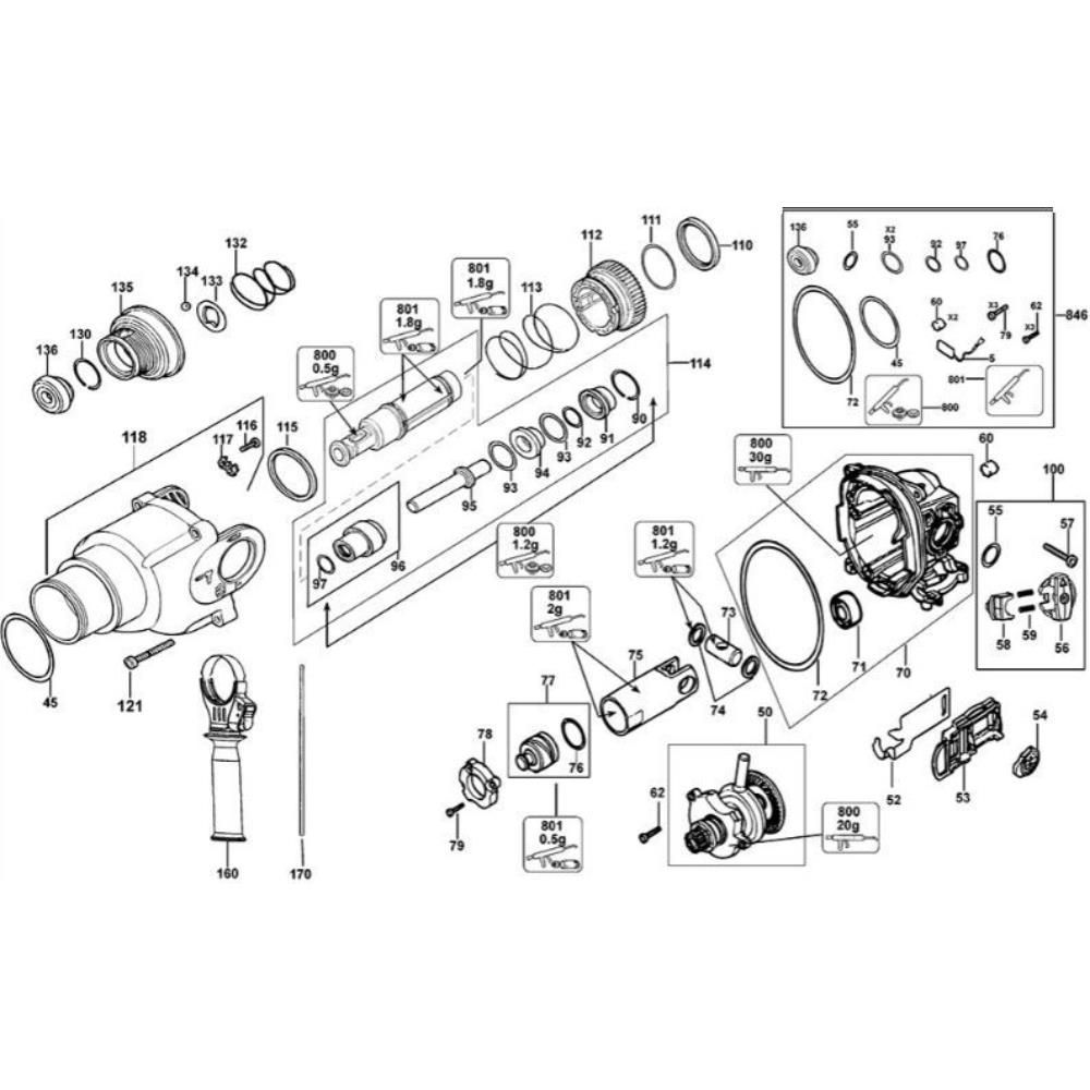 Sơ đồ Lắp ráp ly hợp cho DeWalt D25313K